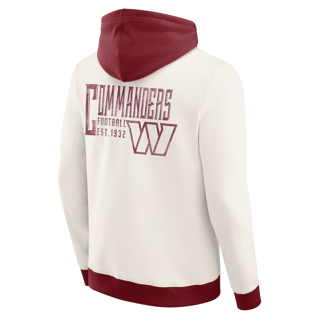 Washington Commanders Darius Rucker Collection Distressed Graphics Full-Zip Hoodie - Cream Hoodies
