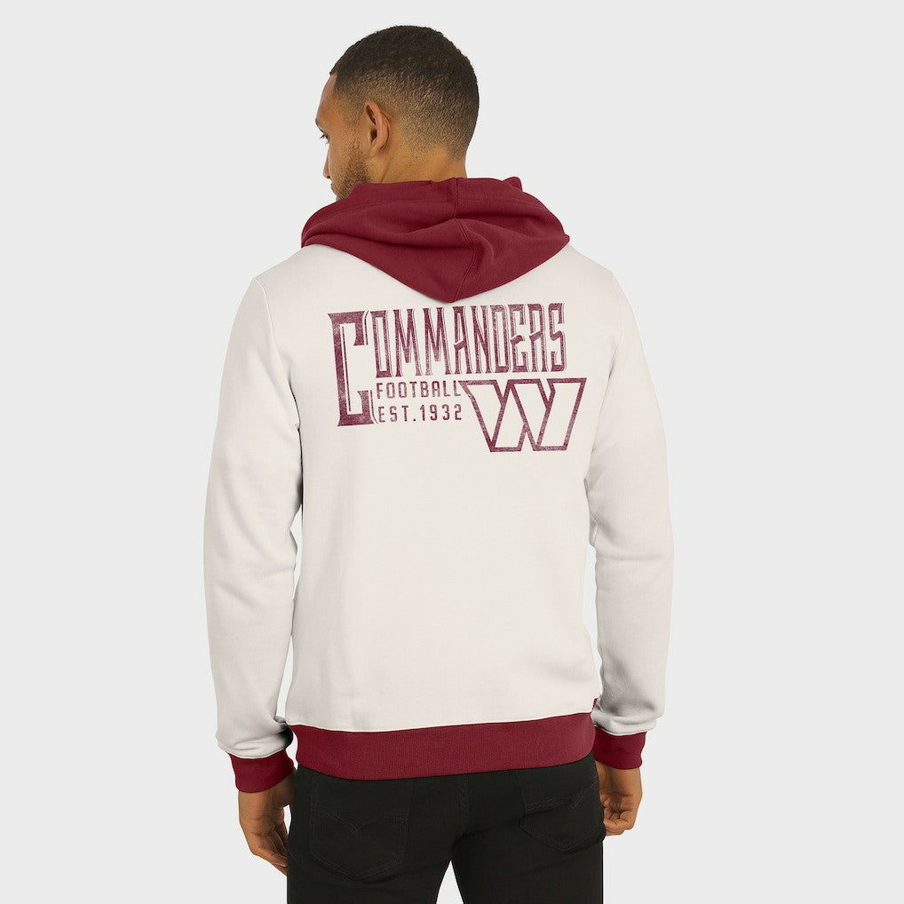 Washington Commanders Darius Rucker Collection Distressed Graphics Full-Zip Hoodie - Cream Hoodies