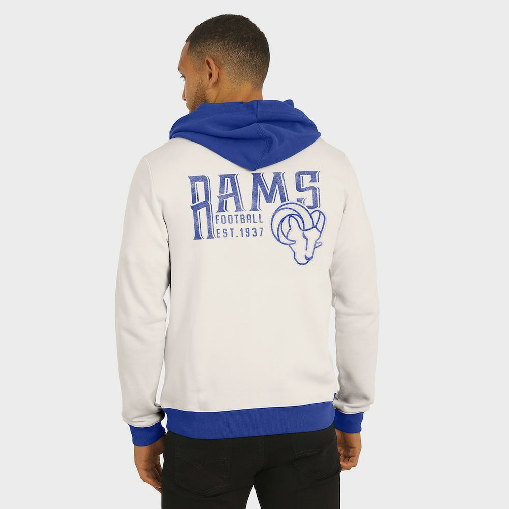 Los Angeles Rams Darius Rucker Collection Distressed Graphics Full-Zip Hoodie - Cream Hoodies