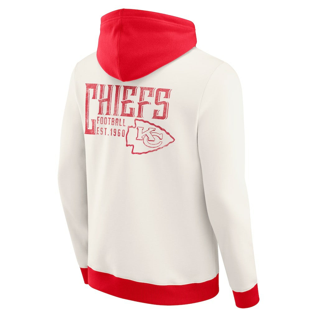 Kansas City Chiefs Darius Rucker Collection Distressed Graphics Full-Zip Hoodie - Cream Hoodies