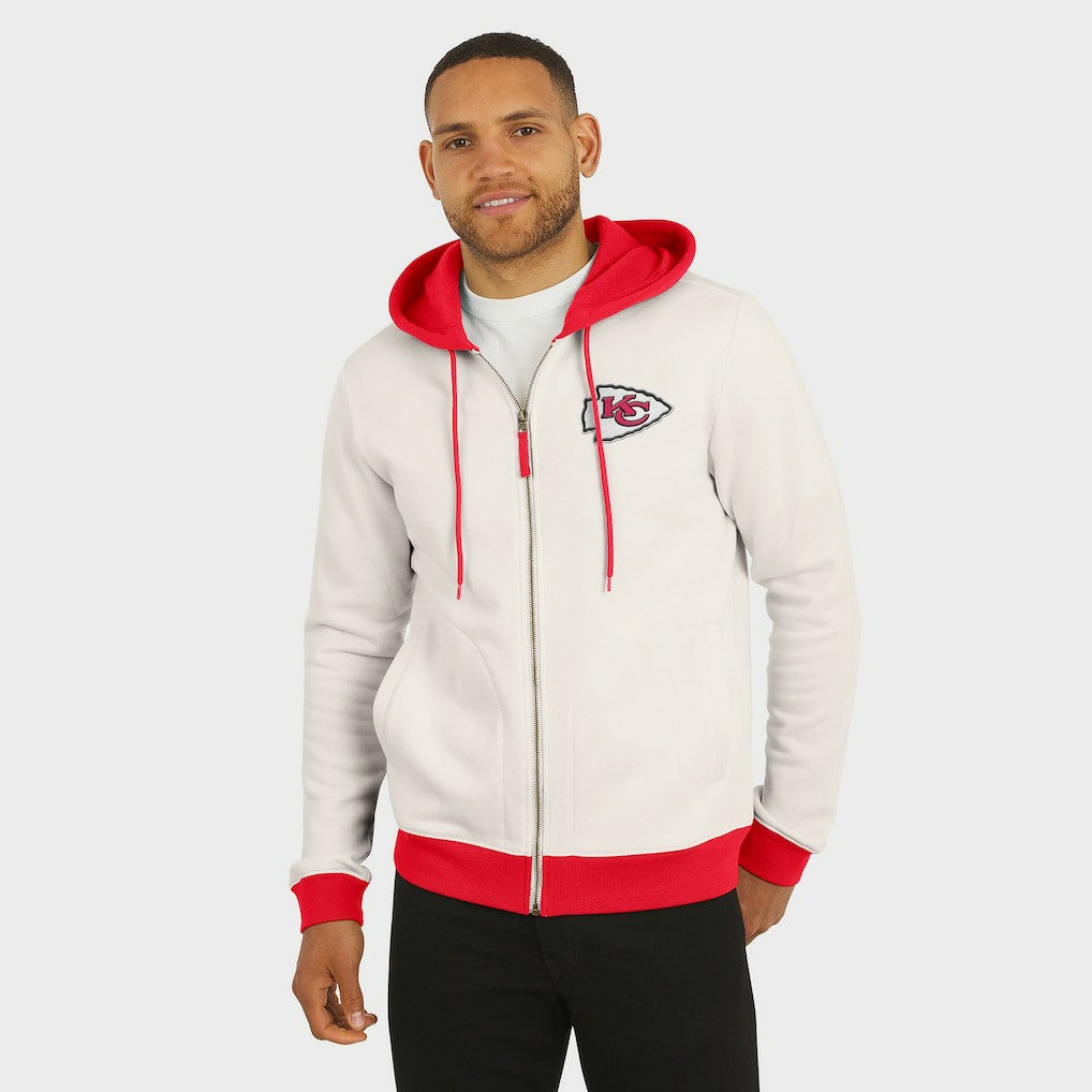 Kansas City Chiefs Darius Rucker Collection Distressed Graphics Full-Zip Hoodie - Cream Hoodies
