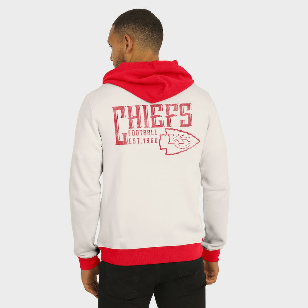 Kansas City Chiefs Darius Rucker Collection Distressed Graphics Full-Zip Hoodie - Cream Hoodies