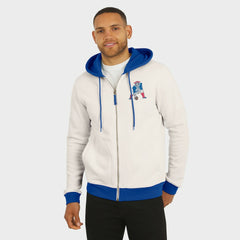 New England Patriots Darius Rucker Collection Distressed Graphics Full-Zip Hoodie - Cream Hoodies