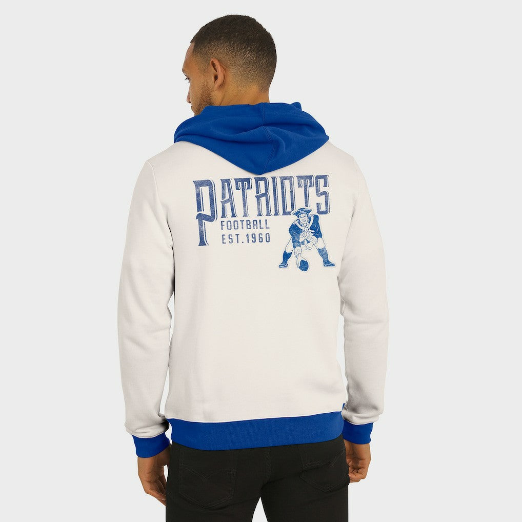 New England Patriots Darius Rucker Collection Distressed Graphics Full-Zip Hoodie - Cream Hoodies