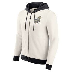 New Orleans Saints Darius Rucker Collection Distressed Graphics Full-Zip Hoodie - Cream Hoodies