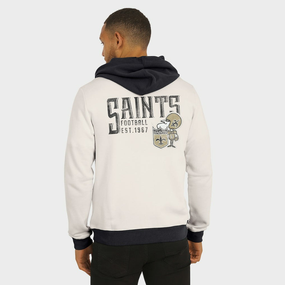 New Orleans Saints Darius Rucker Collection Distressed Graphics Full-Zip Hoodie - Cream Hoodies