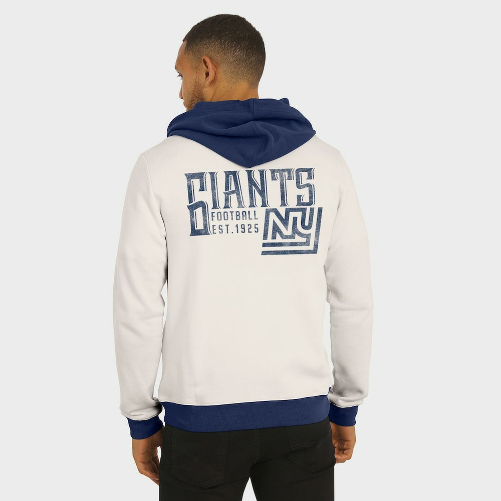 New York Giants Darius Rucker Collection Distressed Graphics Full-Zip Hoodie - Cream Hoodies