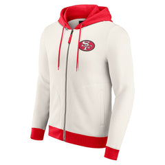 San Francisco 49ers Darius Rucker Collection Distressed Graphics Full-Zip Hoodie - Cream Hoodies