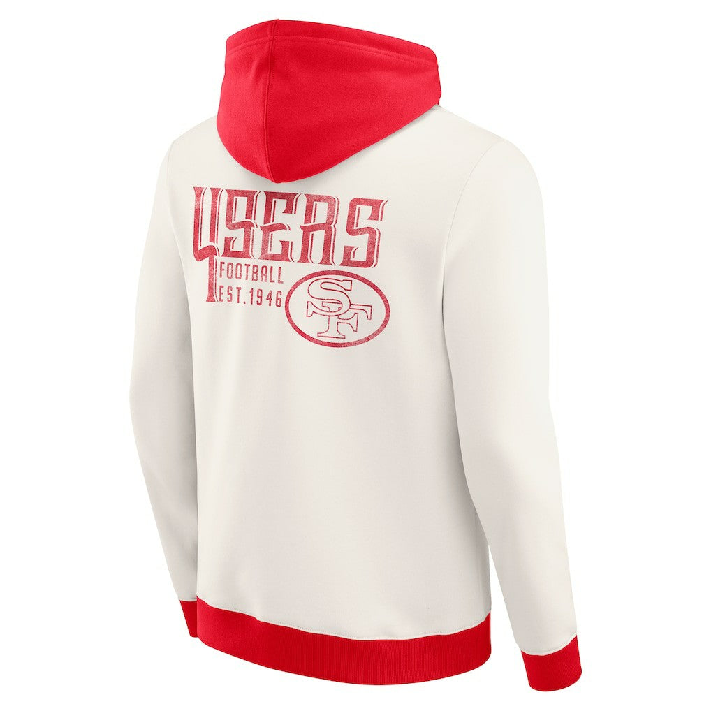 San Francisco 49ers Darius Rucker Collection Distressed Graphics Full-Zip Hoodie - Cream Hoodies