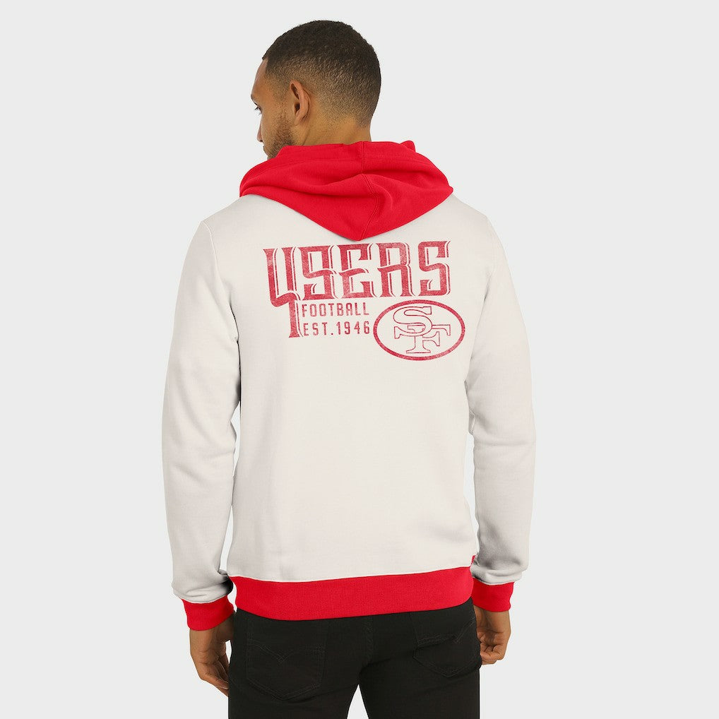 San Francisco 49ers Darius Rucker Collection Distressed Graphics Full-Zip Hoodie - Cream Hoodies