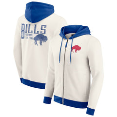 Buffalo Bills Darius Rucker Collection Distressed Graphics Full-Zip Hoodie - Cream Hoodies