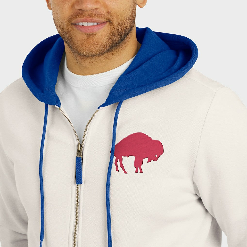 Buffalo Bills Darius Rucker Collection Distressed Graphics Full-Zip Hoodie - Cream Hoodies