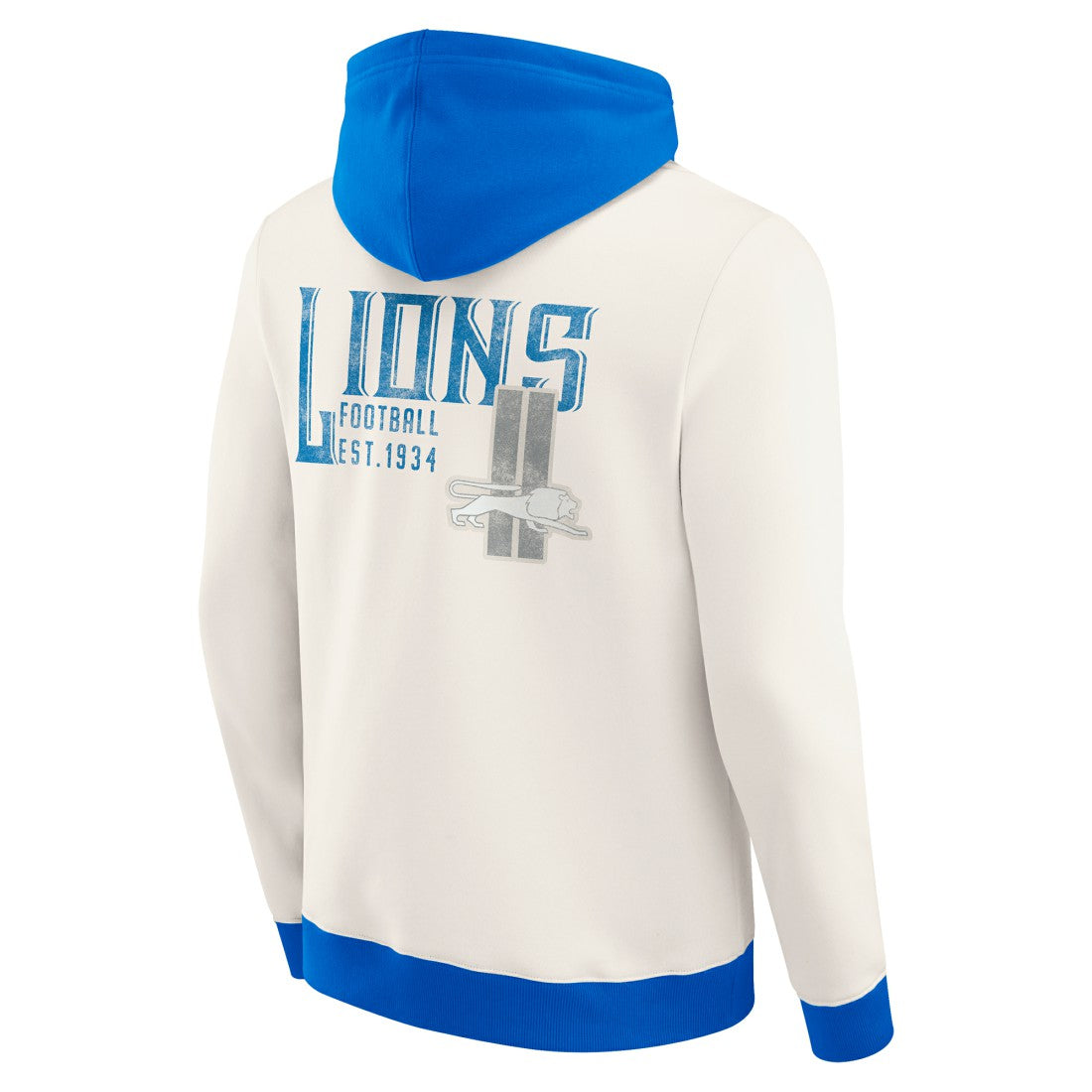 Detroit Lions Darius Rucker Collection Distressed Graphics Full-Zip Hoodie - Cream Hoodies