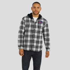 Buffalo Bills NFL x Darius Rucker Collection Plaid Flannel Quilted Full-Snap Hooded Shacket - Black