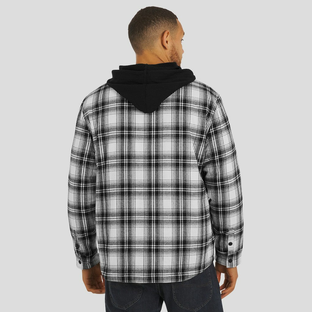 Kansas City Chiefs NFL x Darius Rucker Collection Plaid Flannel Quilted Full-Snap Hooded Shacket - Black
