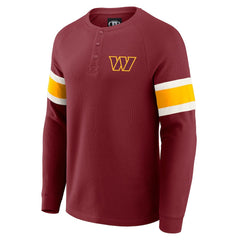 Washington Commanders Darius Rucker Collection Waffle-Knit Raglan Long Sleeve Henley T-Shirt - Burgundy T-shirts