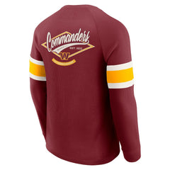 Washington Commanders Darius Rucker Collection Waffle-Knit Raglan Long Sleeve Henley T-Shirt - Burgundy T-shirts