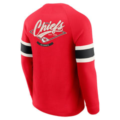 Kansas City Chiefs Darius Rucker Collection Waffle-Knit Raglan Long Sleeve Henley T-Shirt - Red T-shirts