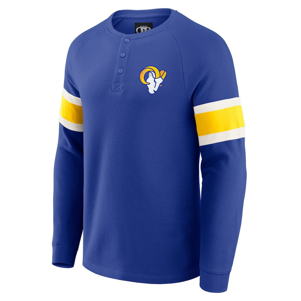 Los Angeles Rams Darius Rucker Collection Waffle-Knit Raglan Long Sleeve Henley T-Shirt - Royal T-shirts
