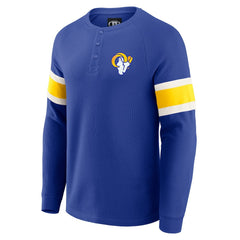 Los Angeles Rams Darius Rucker Collection Waffle-Knit Raglan Long Sleeve Henley T-Shirt - Royal T-shirts