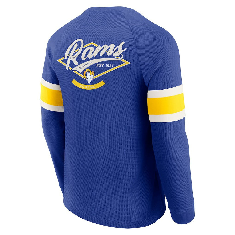 Los Angeles Rams Darius Rucker Collection Waffle-Knit Raglan Long Sleeve Henley T-Shirt - Royal T-shirts