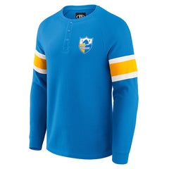 Los Angeles Chargers Darius Rucker Collection Waffle-Knit Raglan Long Sleeve Henley T-Shirt - Powder Blue T-shirts
