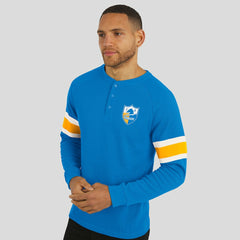 Los Angeles Chargers Darius Rucker Collection Waffle-Knit Raglan Long Sleeve Henley T-Shirt - Powder Blue T-shirts