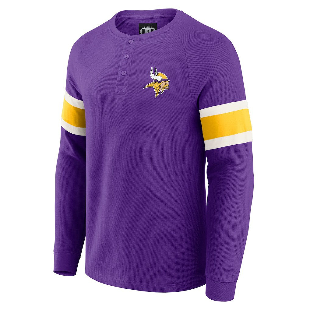 Minnesota Vikings Darius Rucker Collection Waffle-Knit Raglan Long Sleeve Henley T-Shirt - Purple T-shirts