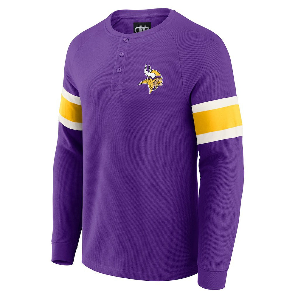 Minnesota Vikings Darius Rucker Collection Waffle-Knit Raglan Long Sleeve Henley T-Shirt - Purple T-shirts
