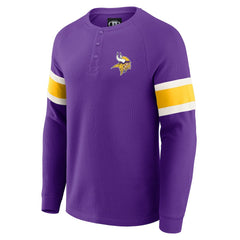 Minnesota Vikings Darius Rucker Collection Waffle-Knit Raglan Long Sleeve Henley T-Shirt - Purple T-shirts