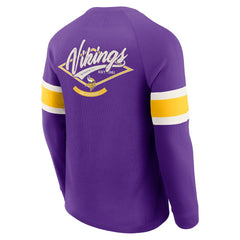 Minnesota Vikings Darius Rucker Collection Waffle-Knit Raglan Long Sleeve Henley T-Shirt - Purple T-shirts