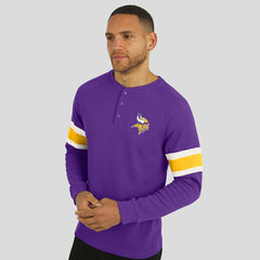 Minnesota Vikings Darius Rucker Collection Waffle-Knit Raglan Long Sleeve Henley T-Shirt - Purple T-shirts
