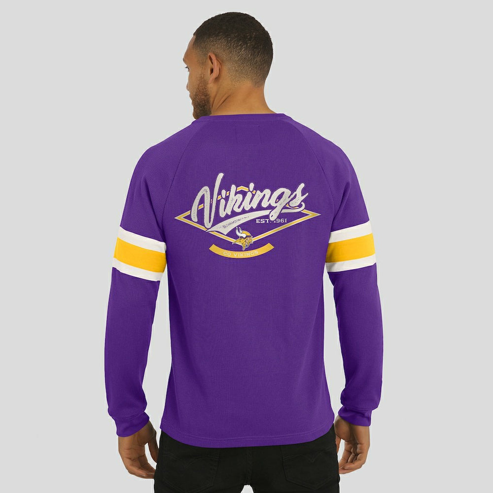 Minnesota Vikings Darius Rucker Collection Waffle-Knit Raglan Long Sleeve Henley T-Shirt - Purple T-shirts