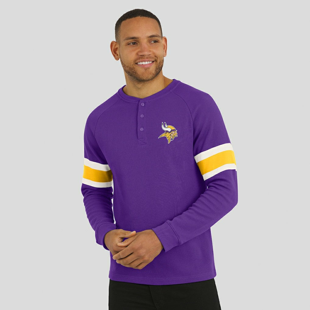 Minnesota Vikings Darius Rucker Collection Waffle-Knit Raglan Long Sleeve Henley T-Shirt - Purple T-shirts