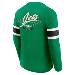 New York Jets Darius Rucker Collection Waffle-Knit Raglan Long Sleeve Henley T-Shirt - Kelly Green T-shirts