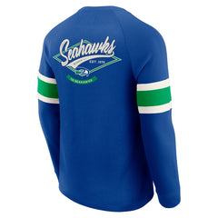 Seattle Seahawks Darius Rucker Collection Waffle-Knit Raglan Long Sleeve Henley T-Shirt - College Navy T-shirts
