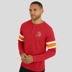 Tampa Bay Buccaneers Darius Rucker Collection Waffle-Knit Raglan Long Sleeve Henley T-Shirt - Red T-shirts