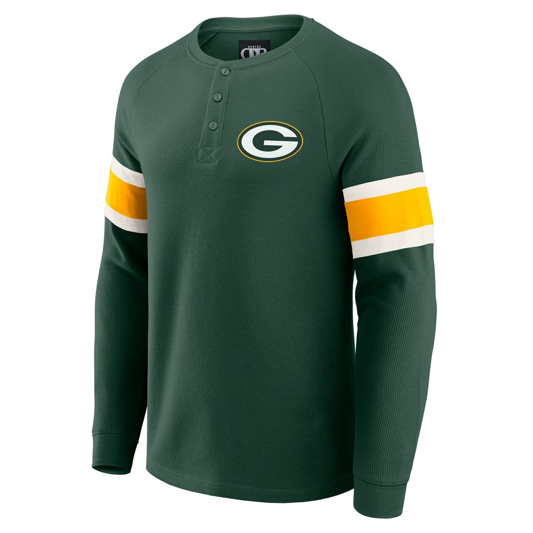 Green Bay Packers Darius Rucker Collection Waffle-Knit Raglan Long Sleeve Henley T-Shirt - Green T-shirts