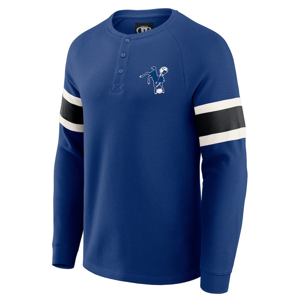 Indianapolis Colts Darius Rucker Collection Waffle-Knit Raglan Long Sleeve Henley T-Shirt - Royal T-shirts