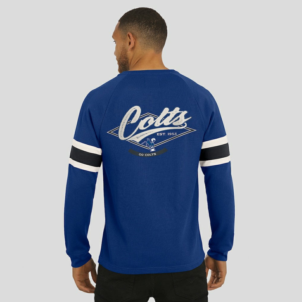 Indianapolis Colts Darius Rucker Collection Waffle-Knit Raglan Long Sleeve Henley T-Shirt - Royal T-shirts