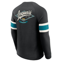 Jacksonville Jaguars Darius Rucker Collection Waffle-Knit Raglan Long Sleeve Henley T-Shirt - Black T-shirts