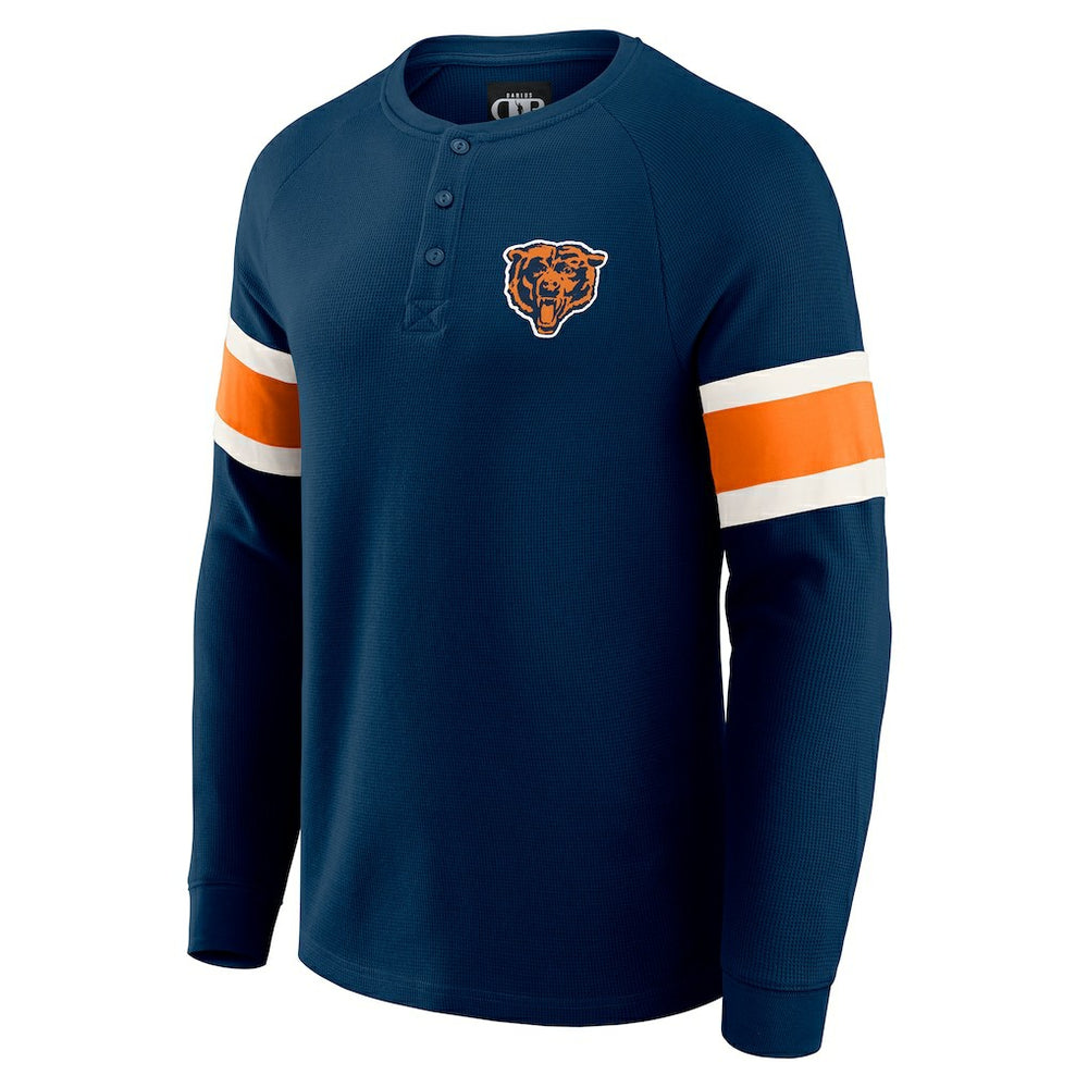 Chicago Bears Darius Rucker Collection Waffle-Knit Raglan Long Sleeve Henley T-Shirt - Navy T-shirts