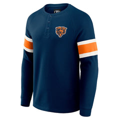 Chicago Bears Darius Rucker Collection Waffle-Knit Raglan Long Sleeve Henley T-Shirt - Navy T-shirts