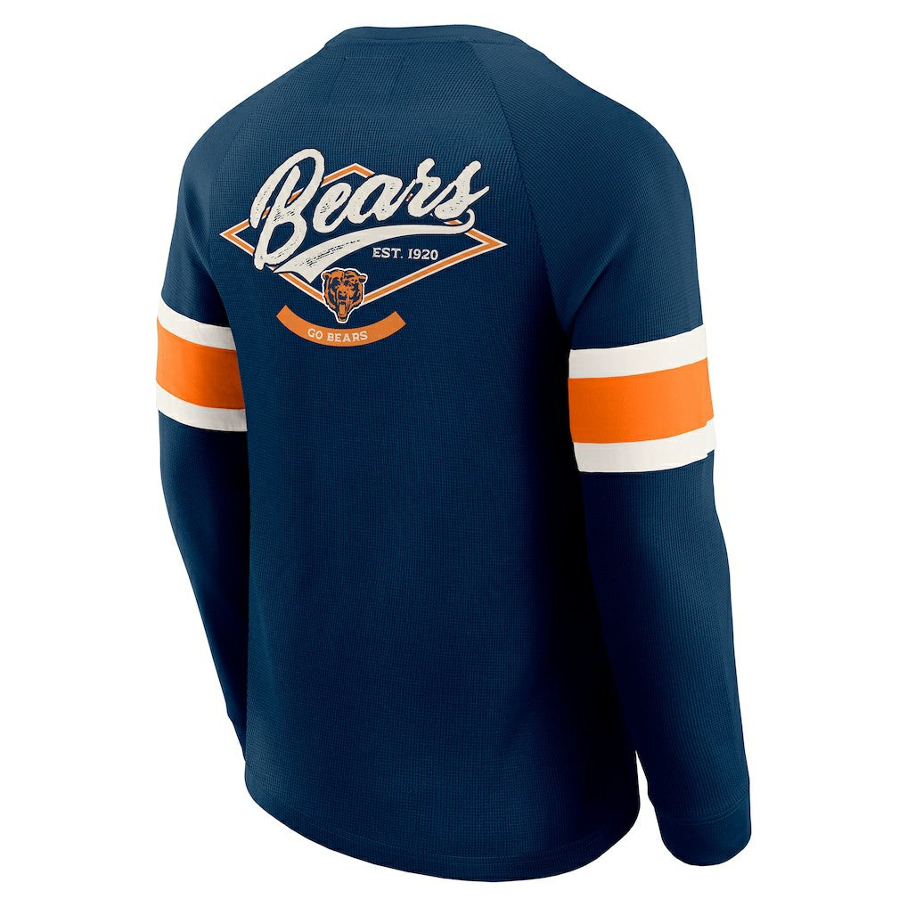 Chicago Bears Darius Rucker Collection Waffle-Knit Raglan Long Sleeve Henley T-Shirt - Navy T-shirts