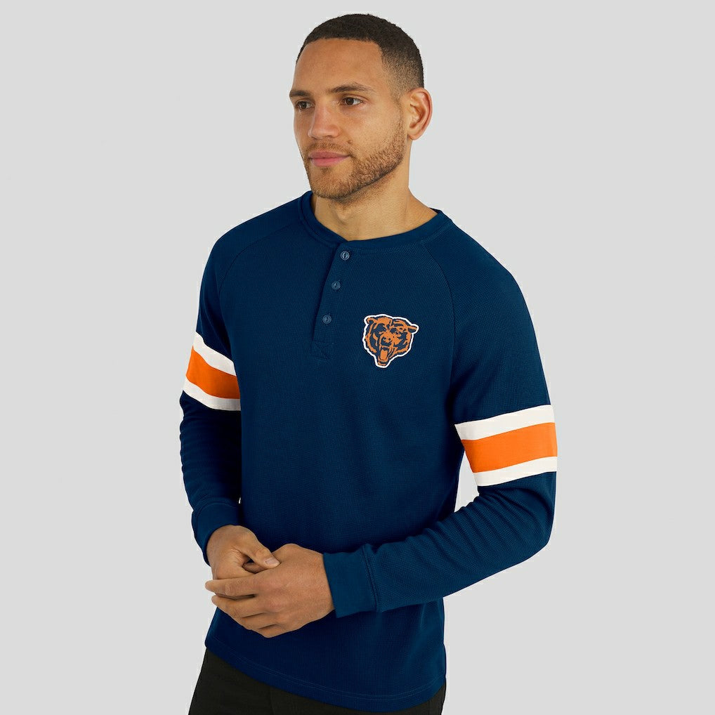 Chicago Bears Darius Rucker Collection Waffle-Knit Raglan Long Sleeve Henley T-Shirt - Navy T-shirts