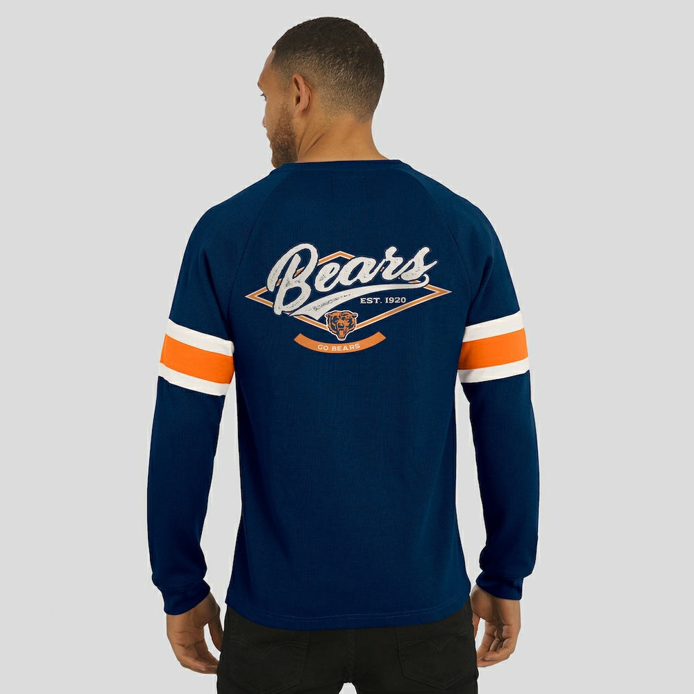 Chicago Bears Darius Rucker Collection Waffle-Knit Raglan Long Sleeve Henley T-Shirt - Navy T-shirts