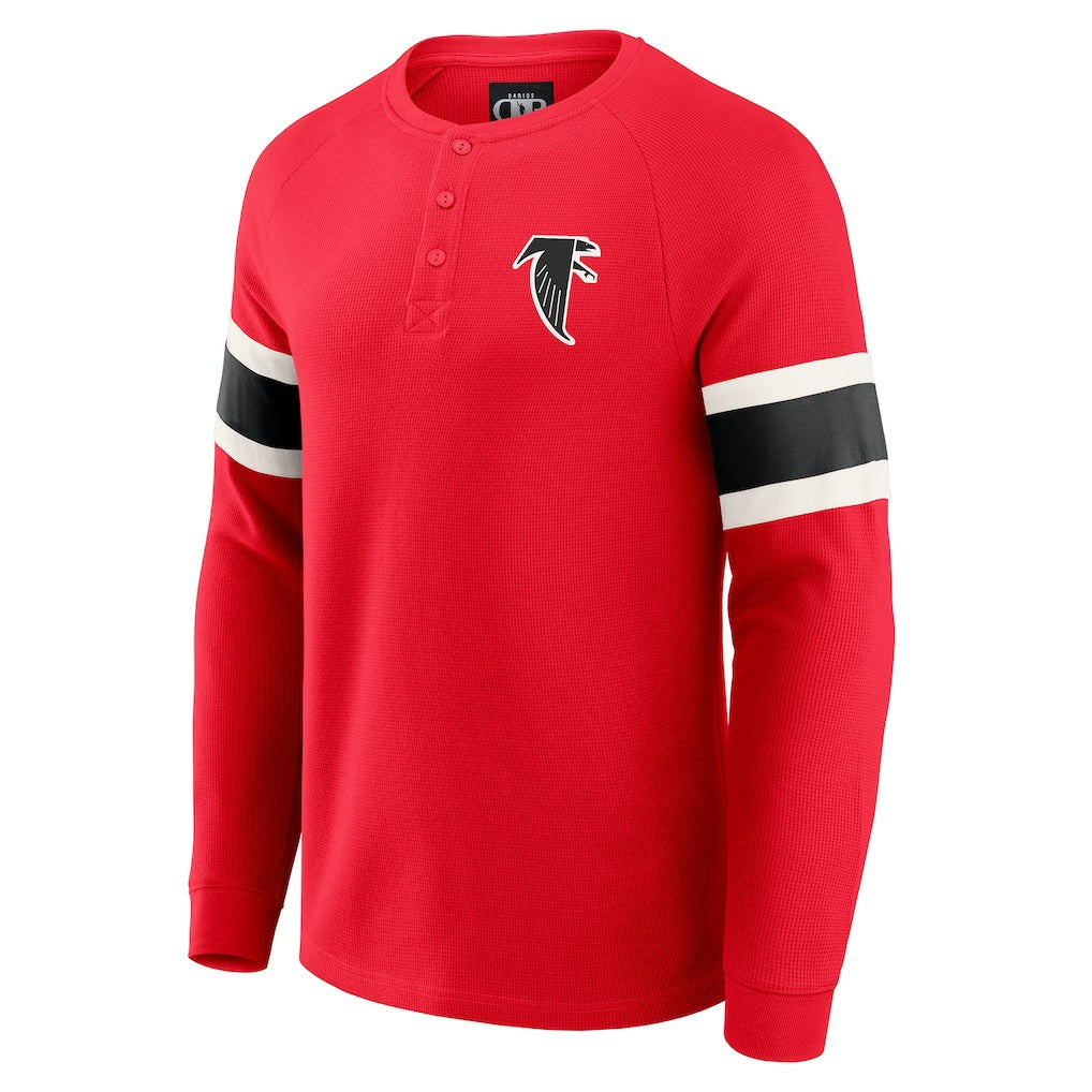 Atlanta Falcons Darius Rucker Collection Waffle-Knit Raglan Long Sleeve Henley T-Shirt - Red T-shirts