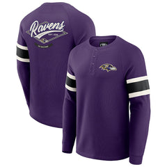 Baltimore Ravens Darius Rucker Collection Waffle-Knit Raglan Long Sleeve Henley T-Shirt - Purple T-shirts