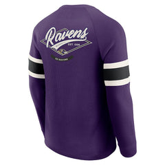 Baltimore Ravens Darius Rucker Collection Waffle-Knit Raglan Long Sleeve Henley T-Shirt - Purple T-shirts