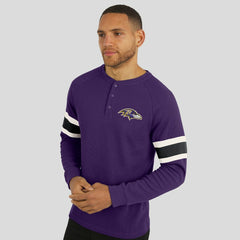 Baltimore Ravens Darius Rucker Collection Waffle-Knit Raglan Long Sleeve Henley T-Shirt - Purple T-shirts